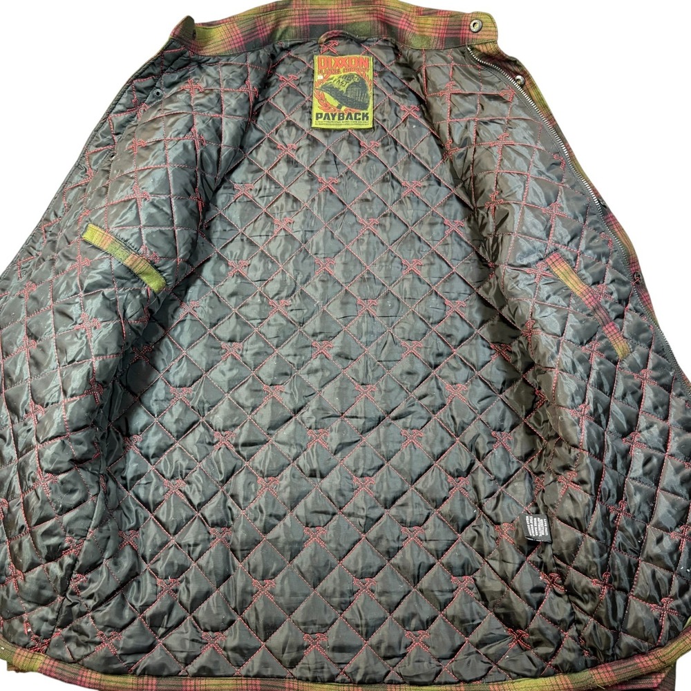 Dixxon Flannel The Payback Plaid Jacket Mens S Quilted Zip Snap Moto Grunge NWT - Picture 3 of 14